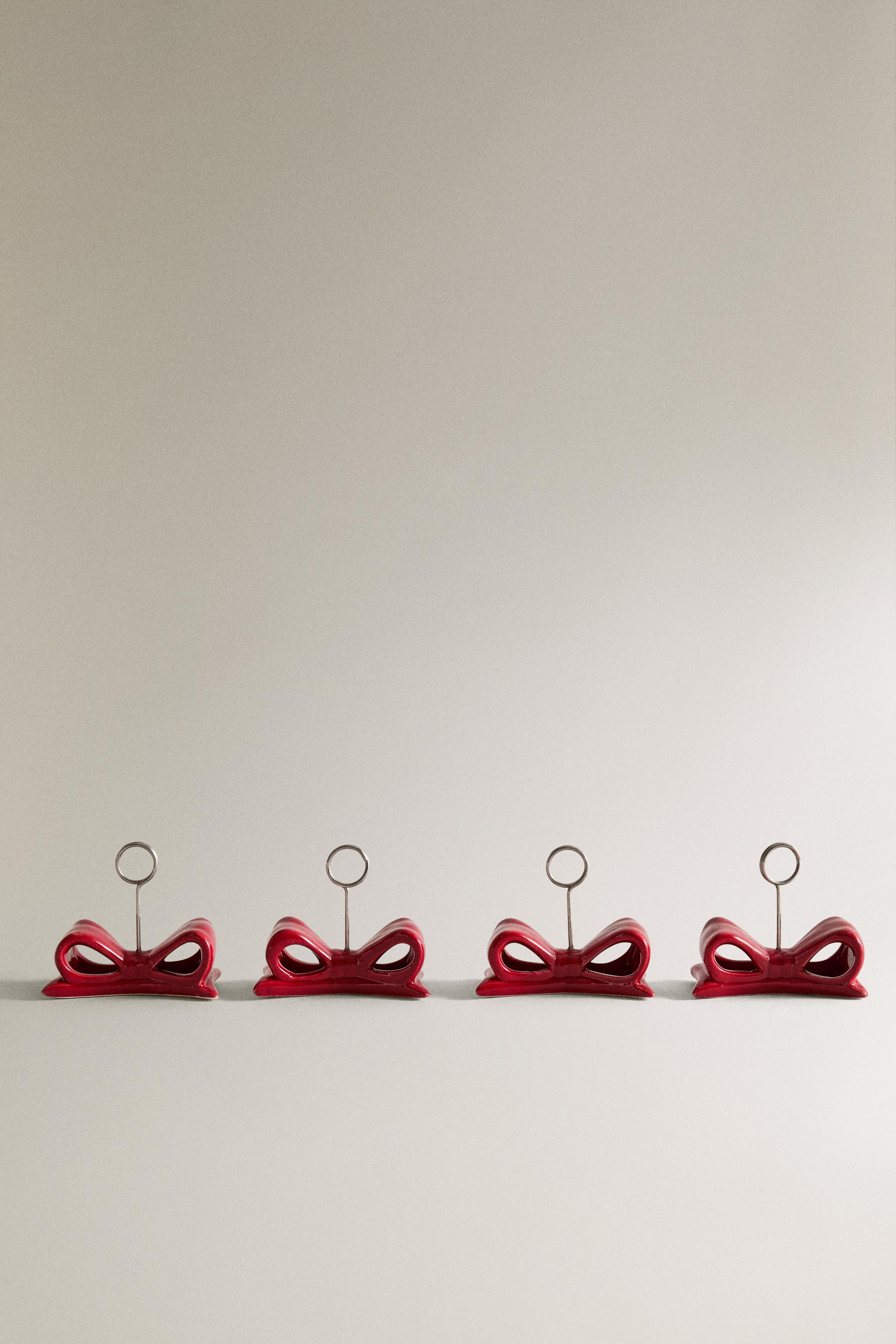 CHRISTMAS BOW PLACEHOLDERS (SET OF 4)